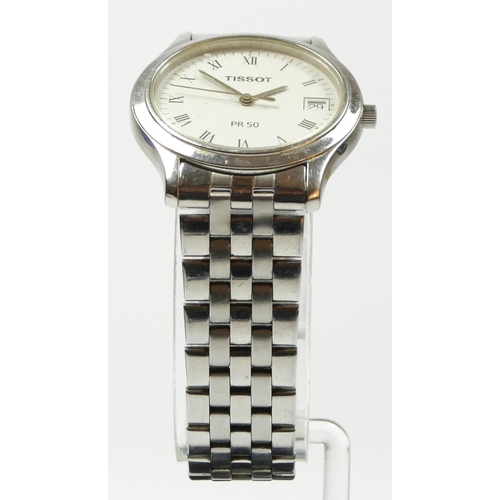 170 - Tissot, PR50, a stainless steel date quartz gentleman's wristwatch, ref J172/272K, 34mm, box.