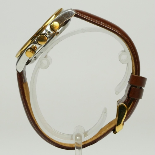 176 - Tissot PR100, a stainless steel and gilt metal multi dial date quartz gentleman's wristwatch, ref P3... 
