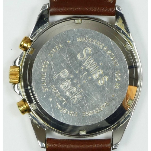 176 - Tissot PR100, a stainless steel and gilt metal multi dial date quartz gentleman's wristwatch, ref P3... 