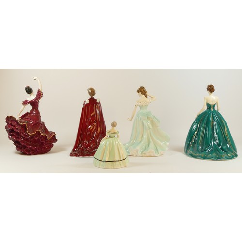 A collection of five bone china figurines, to include Royal Worcester