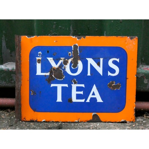 28 - An enamel double sided sign, Lyons Tea, 39cm x 28cm