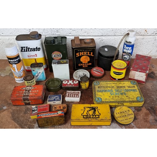 73 - A collection of various tins to include Carborundum paste