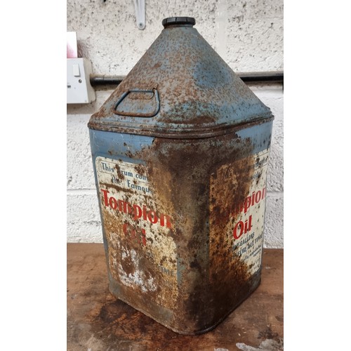 84 - A Tompion Oil pyramid 5 gallon oil can, cap, 49cm