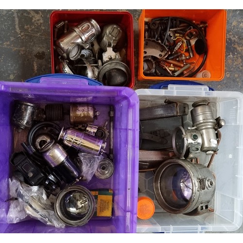 154 - A collection of acetylene lamps, spares/repair