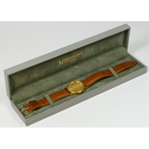 Longines a gilt metal date quartz gentleman s wristwatch 32mm case