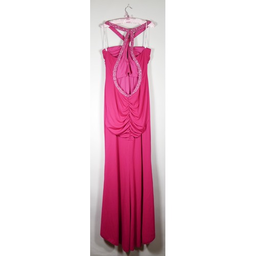 72 - Pink Paris prom style evening dress, size 10.