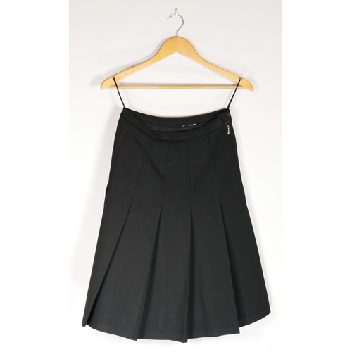 91 - Mansfield design, wool mix black skirt, 26inch waist and waistcoat, 34inch chest. (2)