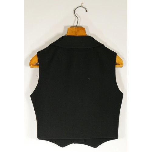 91 - Mansfield design, wool mix black skirt, 26inch waist and waistcoat, 34inch chest. (2)