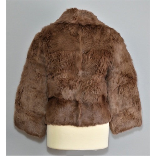 114 - Brown fur jacket, lined, chest 44