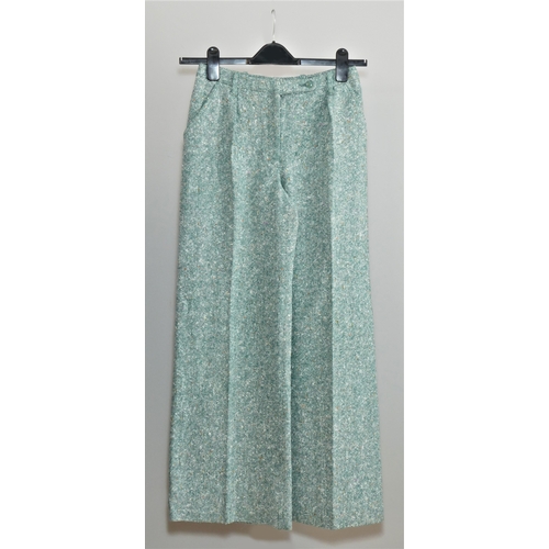 116 - Green 'Cacharel' wide leg trousers, Size 8. A mint green cotton vintage, long sleeved blouse size 40... 