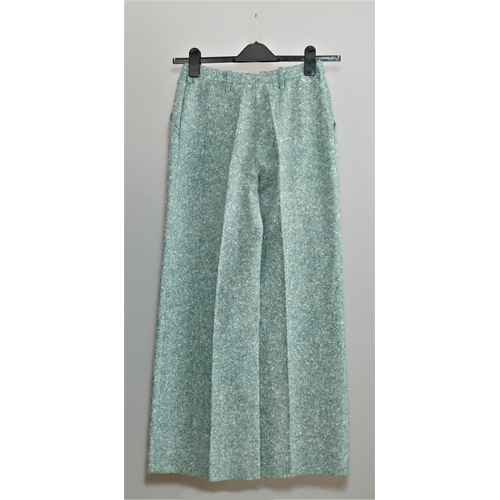 116 - Green 'Cacharel' wide leg trousers, Size 8. A mint green cotton vintage, long sleeved blouse size 40... 