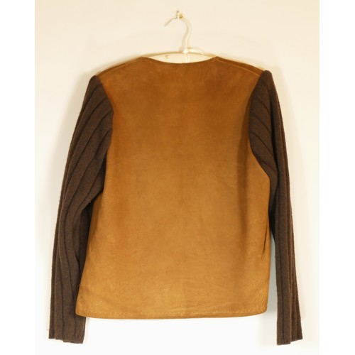 135 - Suede and woollen brown jacket, size 40inch chest.