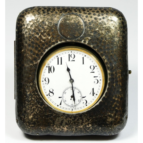 5 - A silver Goliath pocket watch case, Birmingham 1906, the spot hammered case opening to reveal a nick... 