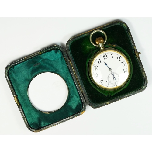 5 - A silver Goliath pocket watch case, Birmingham 1906, the spot hammered case opening to reveal a nick... 