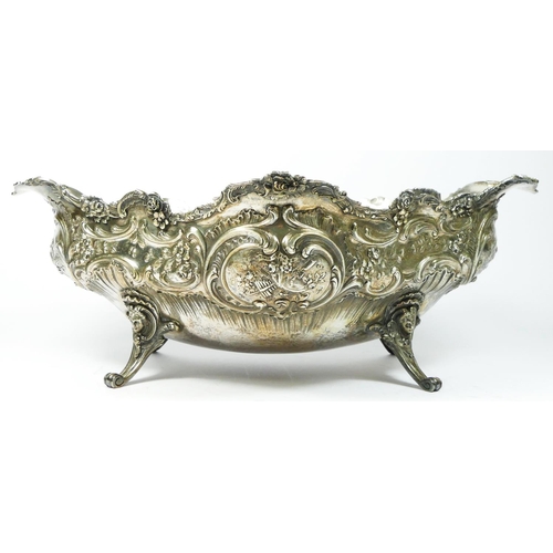 21 - A French silver oval fruit basket, by Emile Delaire, Paris, c.1890, apparently makers mark only, wit... 
