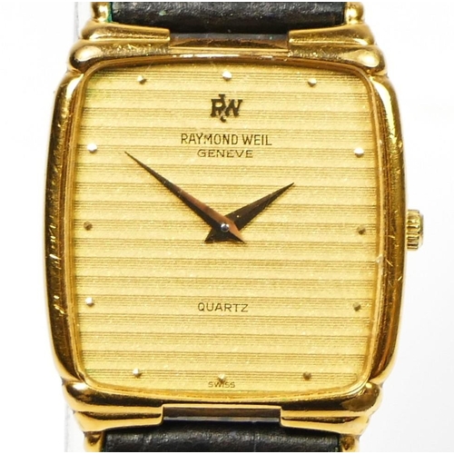 Raymond Weil, an 18k gold plated quartz gentleman's wristwatch