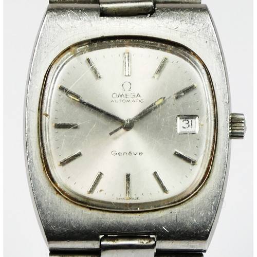 119 - Omega Automatic, a stainless steel date automatic gentleman's wristwatch, c. 1974, silvered dial wit... 