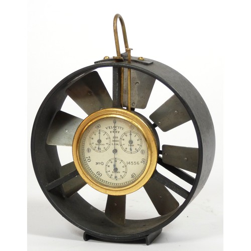 161 - A Short & Mason, London, Anemometer velocity / wind meter (No. D14556) metal circular frame, eight b... 