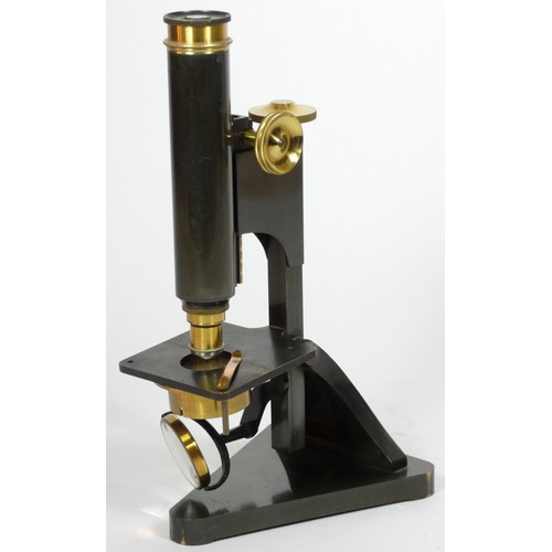 147 - A R & J.Beck, London, microscope, serial number 29645, with 8x optic, metal construction with polish... 