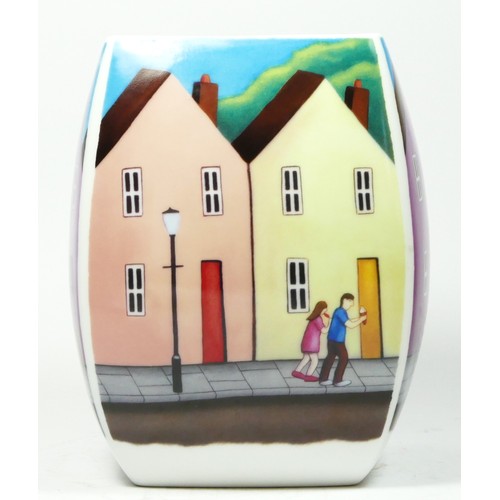 170 - Paul Horton for Royal Worcester, a Days of Summer porcelain vase, c.2005, decorated with a street sc... 