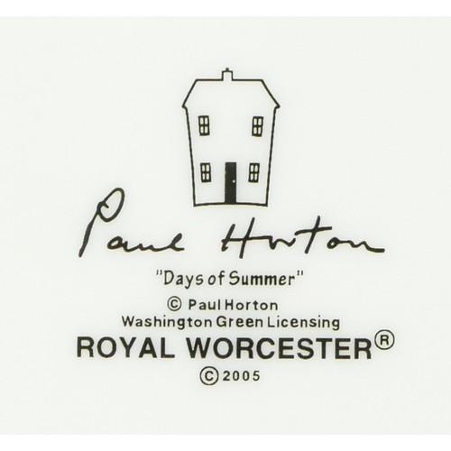 170 - Paul Horton for Royal Worcester, a Days of Summer porcelain vase, c.2005, decorated with a street sc... 