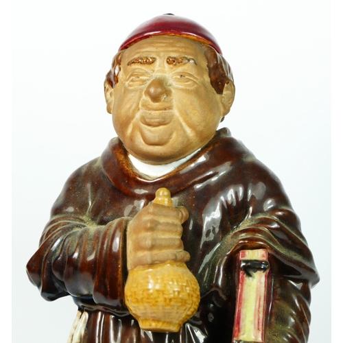 175 - Jose A. Cunha, Caldas Pottery, Portugal, a majolica monk pitcher, removeable head, 32cm.