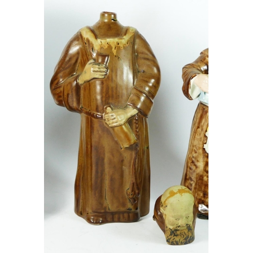 178 - Le Moine Legendaire, a French liquor bottle in the form of a monk, 30cm and four other pottery monk ... 