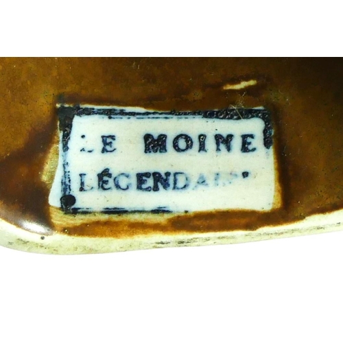 178 - Le Moine Legendaire, a French liquor bottle in the form of a monk, 30cm and four other pottery monk ... 