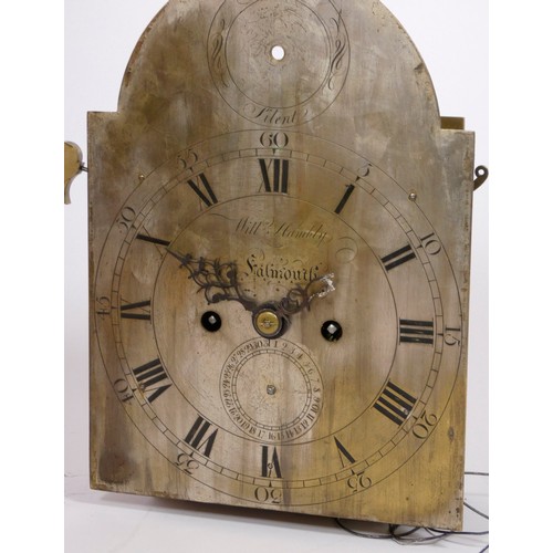 292 - Will. Hambly, Falmouth, a late 18th century bracket clock dial and movement, the 10