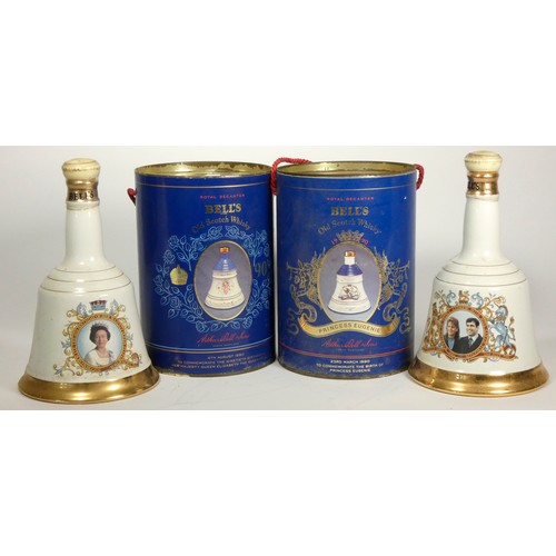 328 - Four Bells collectable decanters, of Royal interest, with contents, to include The Marriage Of Princ... 