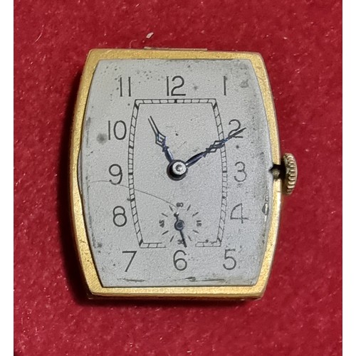 112 - An Art Deco 9ct gold manual wind gentleman's wristwatch, Chester 1934, the silvered dial with Arabic... 