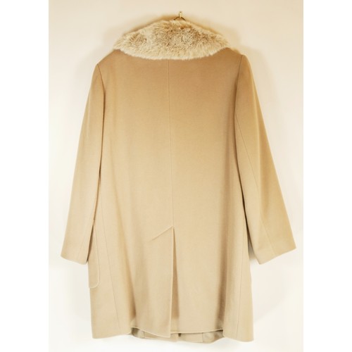 133 - Beige Windsmoor coat with fur collar size 14.