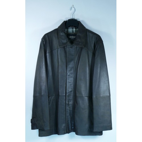 157 - A men's 'Lakeland' fine leather dark brown jacket, size 46