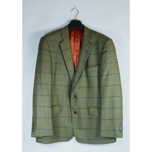 167 - A men's 'Magee' new wool, green check jacket, size 44