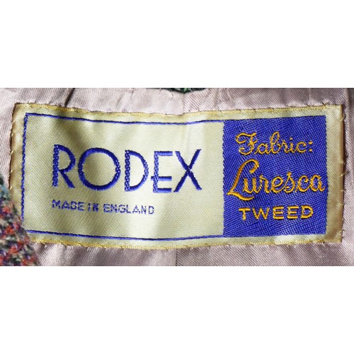 180 - A 'Rodex' red and blue colour tweed cape, size 34
