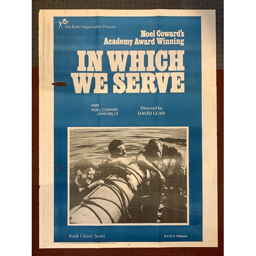 191 - In Which We Serve film poster, folded, 76cm x 102cm