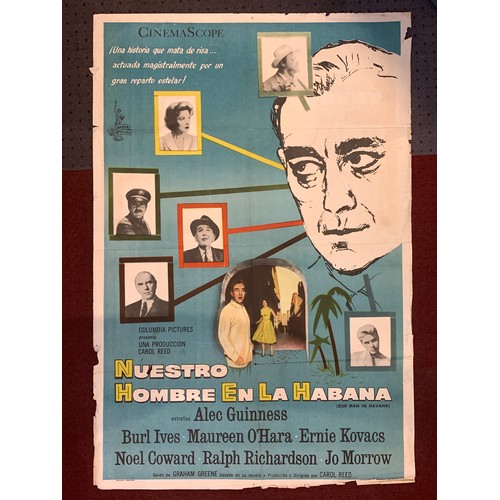 192 - Our Man In Havana film poster, folded, 76cm x 110cm