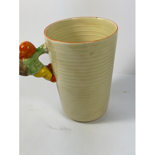 Clarice Cliff for Wilkinson Ltd, a 'Pixi' handle mug, the figural