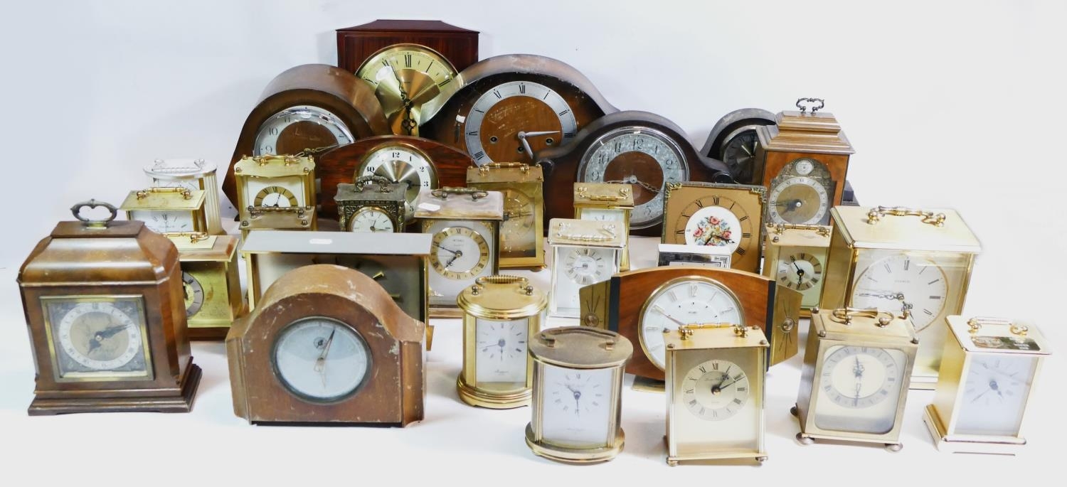 A collection of mantel clocks, makers to include Elliott, c1930s