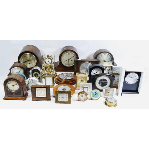 A collection of mantel clocks, makers to include Elliott, c1930s