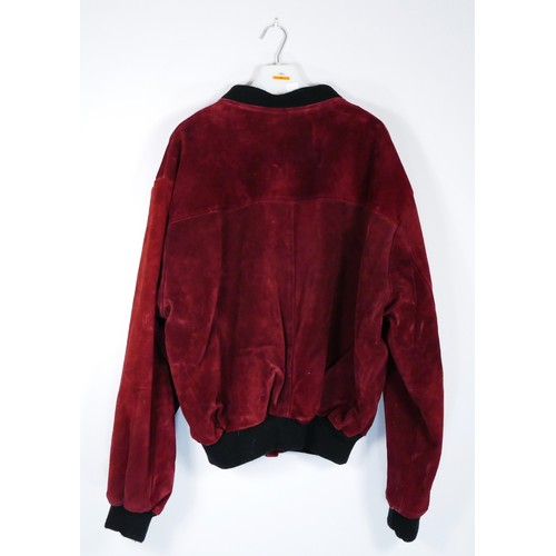 214 - A 'Makita' burgundy suede bomber jacket in size XL.