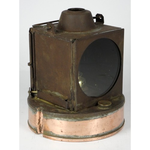 64 - A copper based G.W.R signal lamp, with burner