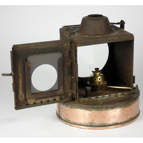 64 - A copper based G.W.R signal lamp, with burner