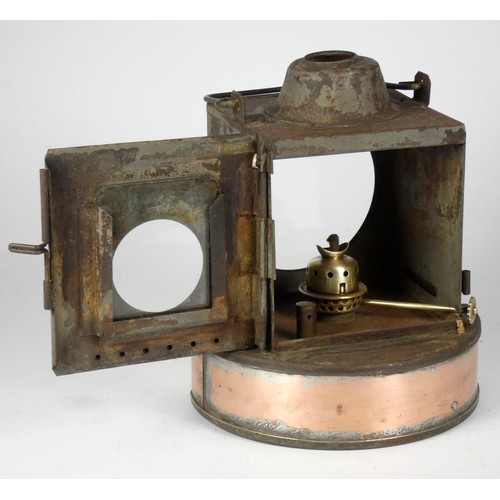 65 - A copper based G.W.R signal lamp, with burner