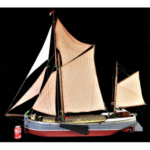 81 - Beryl Iris, a very well detailed radio controlled Thames barge, with fibreglass hull, timber deck an... 