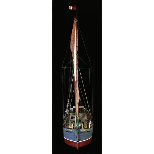 81 - Beryl Iris, a very well detailed radio controlled Thames barge, with fibreglass hull, timber deck an... 