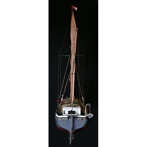 81 - Beryl Iris, a very well detailed radio controlled Thames barge, with fibreglass hull, timber deck an... 