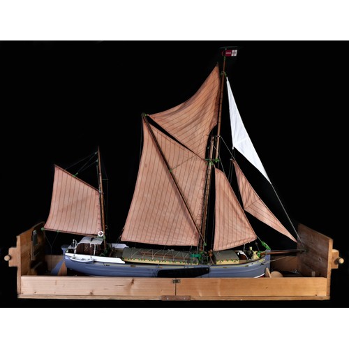 81 - Beryl Iris, a very well detailed radio controlled Thames barge, with fibreglass hull, timber deck an... 