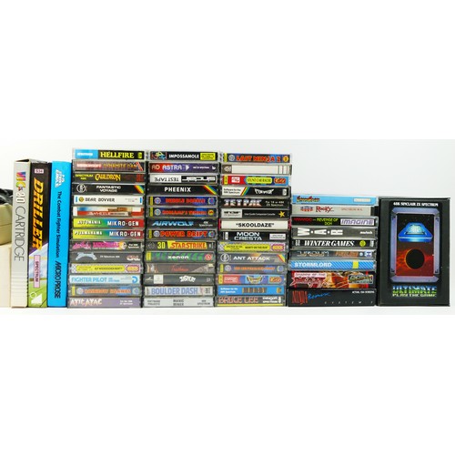 103 - Fifty Five Spectrum cassettes, cased, to include Fantastic Voyage, Cauldron, Dynamite Dan, Pheenix, ... 