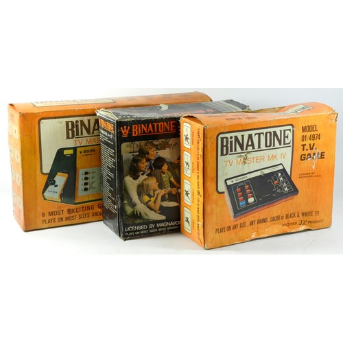 109 - Three Binatone TV games, boxed, to include a TV Master MK IV model 01/4974, a Binatone TV Master MK8... 